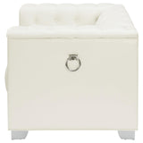 Chaviano Tufted Upholstered Chair Pearl White - 505393 - Luna Furniture