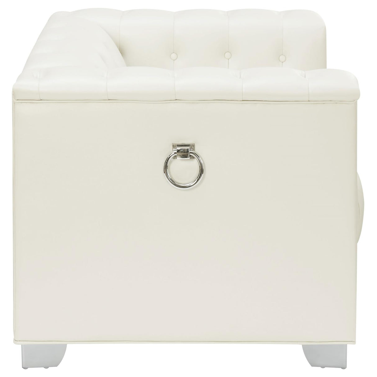 Chaviano Tufted Upholstered Chair Pearl White - 505393 - Luna Furniture