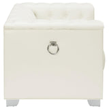 Chaviano Tufted Upholstered Chair Pearl White - 505393 - Luna Furniture