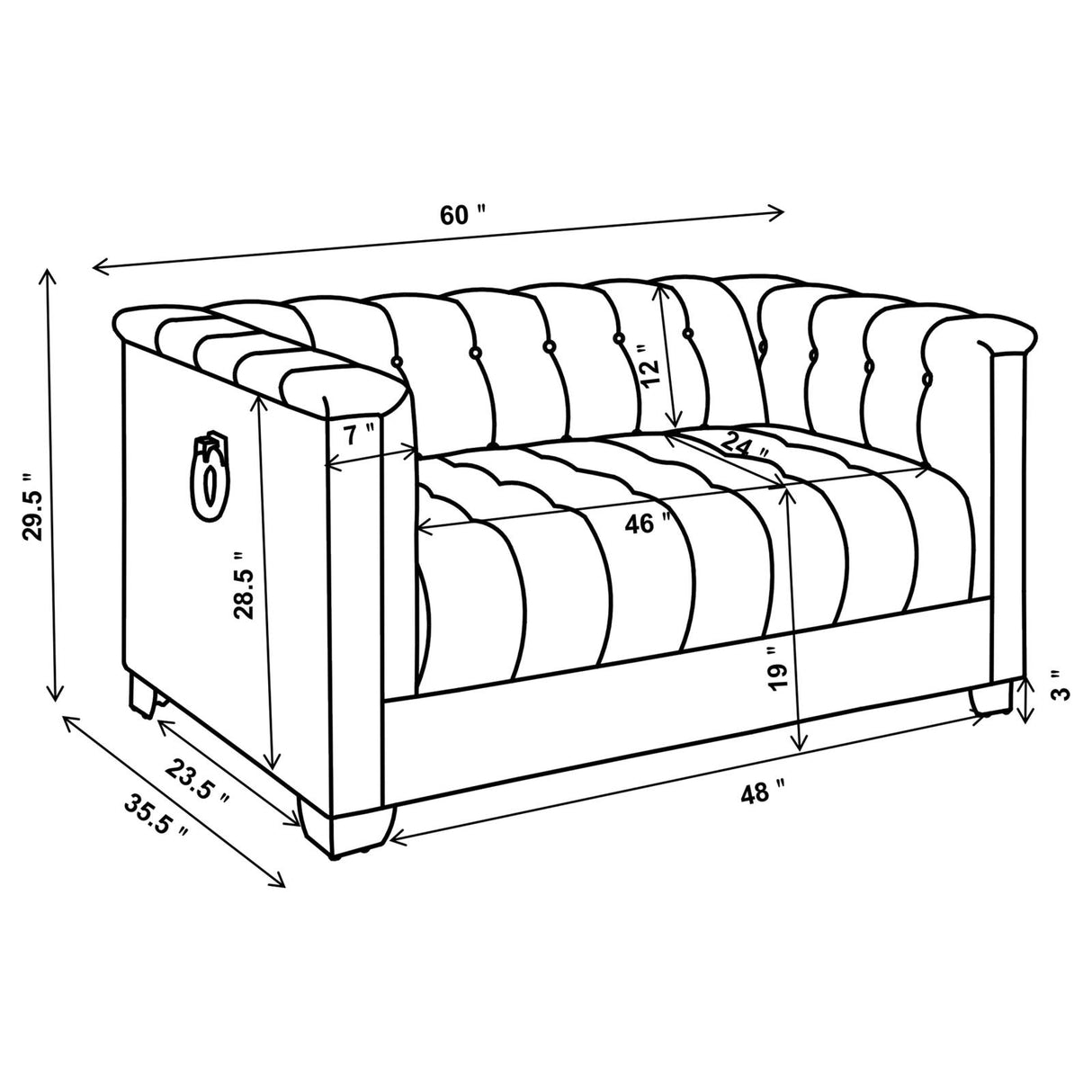 Chaviano Tufted Upholstered Loveseat Pearl White from Coaster - Luna Furniture