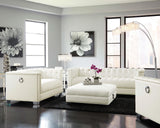 Chaviano Tufted Upholstered Loveseat Pearl White from Coaster - Luna Furniture