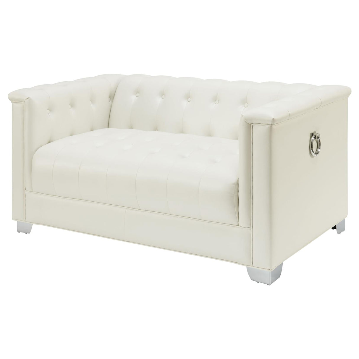 Chaviano Tufted Upholstered Loveseat Pearl White from Coaster - Luna Furniture