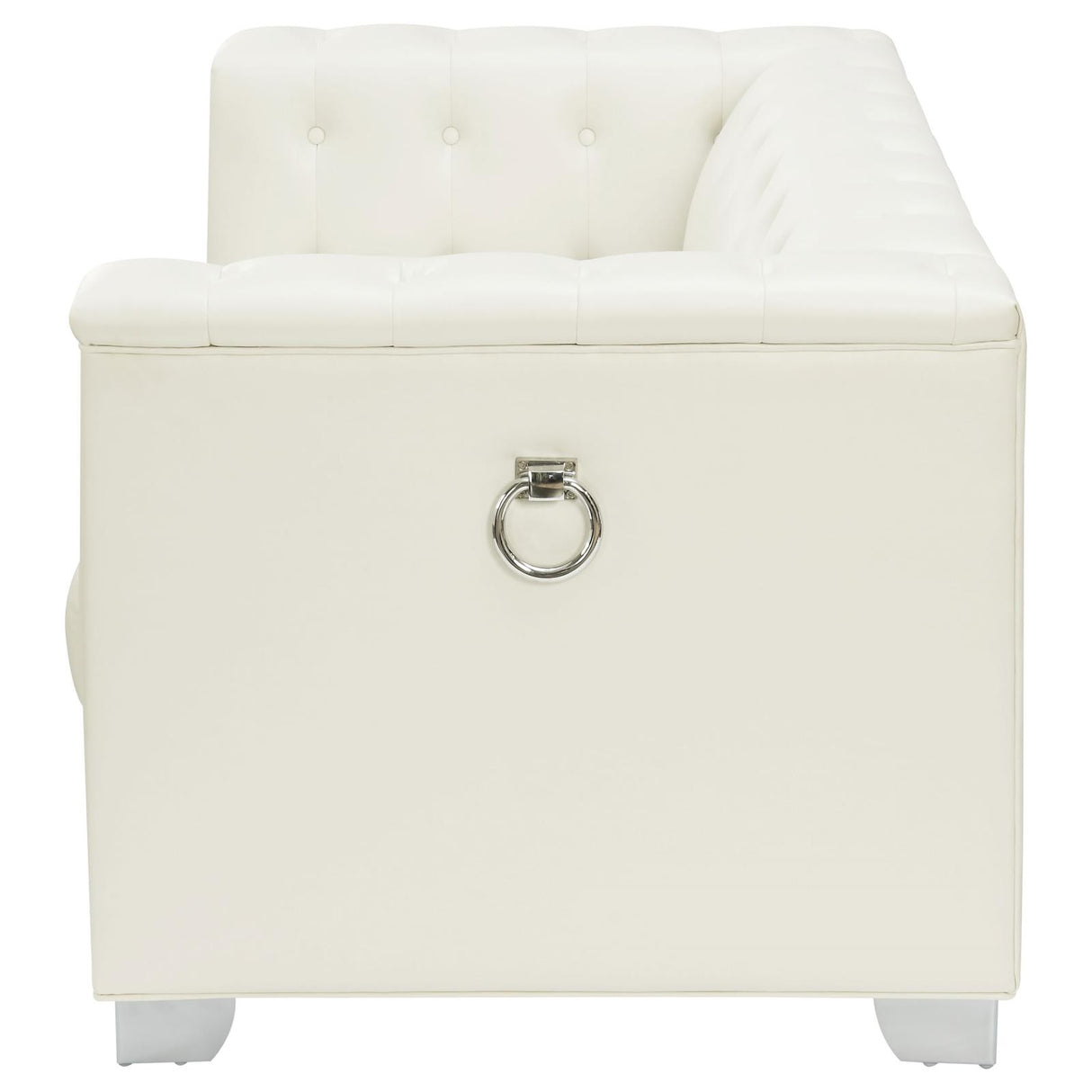 Chaviano Tufted Upholstered Loveseat Pearl White from Coaster - Luna Furniture