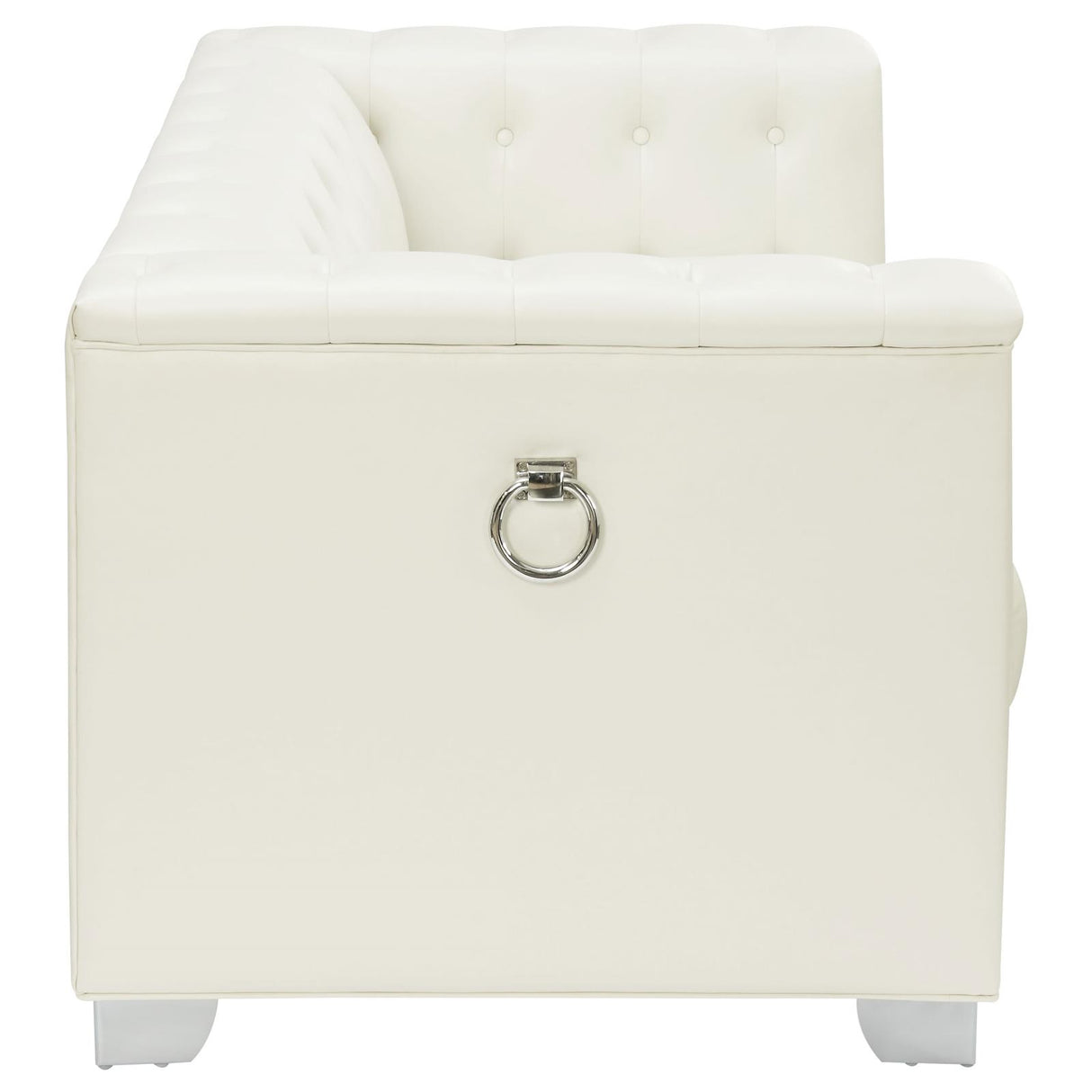 Chaviano Tufted Upholstered Loveseat Pearl White from Coaster - Luna Furniture