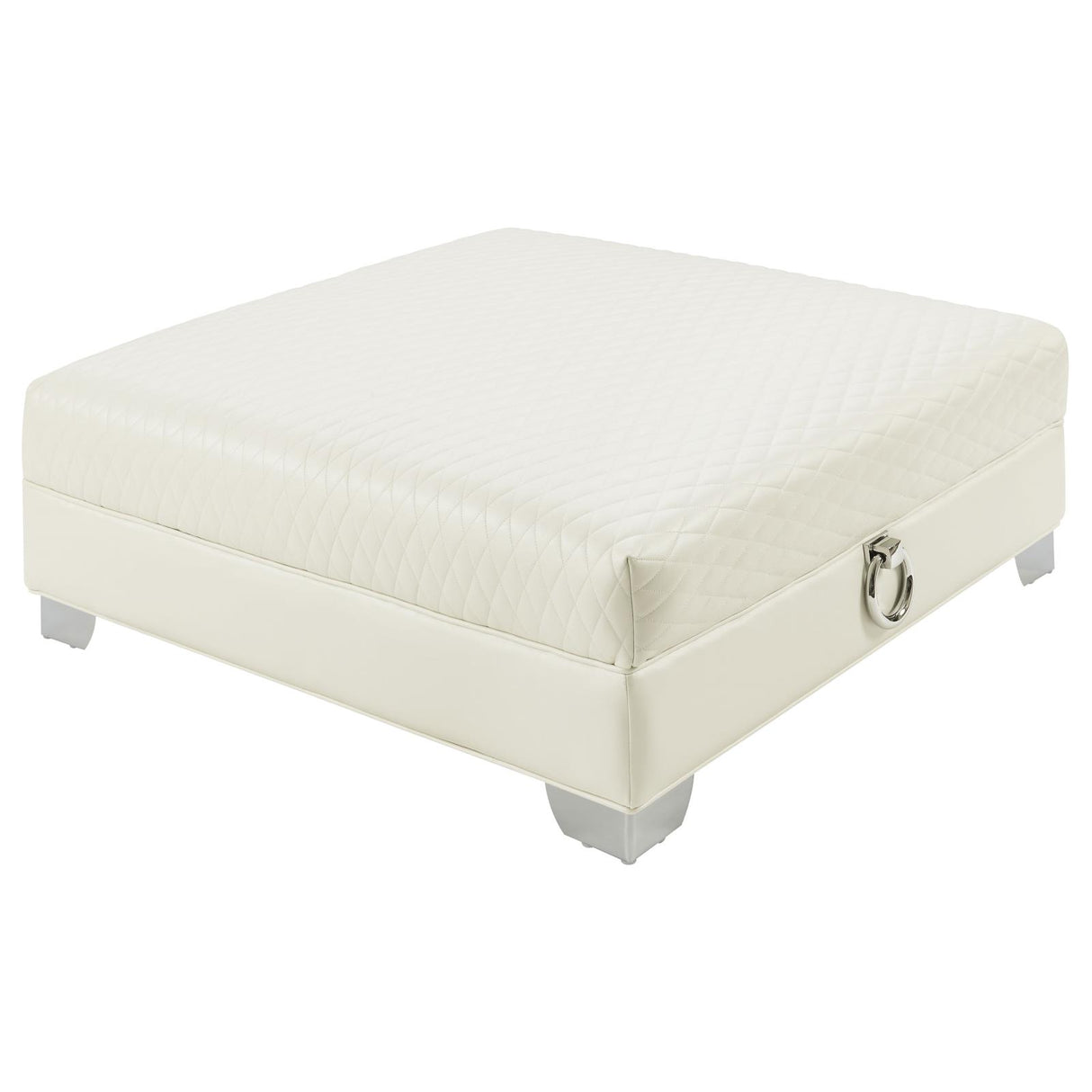 Chaviano Upholstered Ottoman Pearl White from Coaster - Luna Furniture