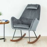 Chelsea Velvet Rocking Chair Blue - AFC00142 - Luna Furniture