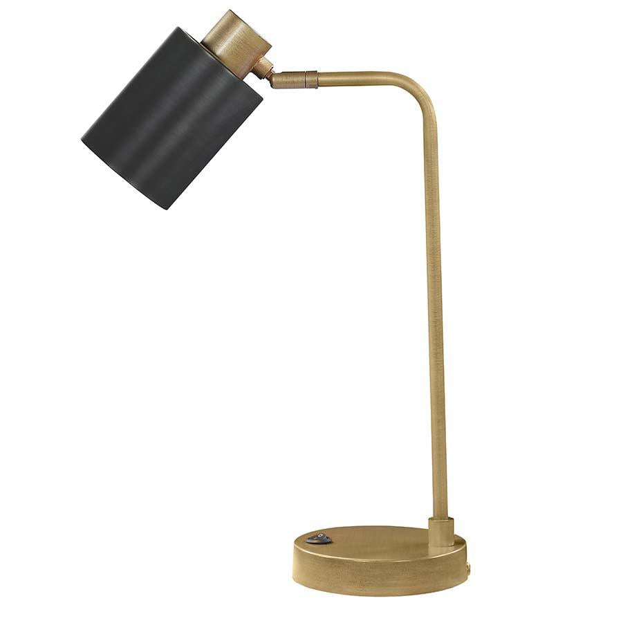 Cherise Adjustable Shade Table Lamp Antique Brass/Matte Black from Coaster - Luna Furniture