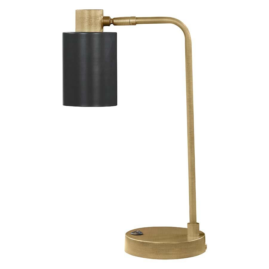 Cherise Adjustable Shade Table Lamp Antique Brass/Matte Black from Coaster - Luna Furniture