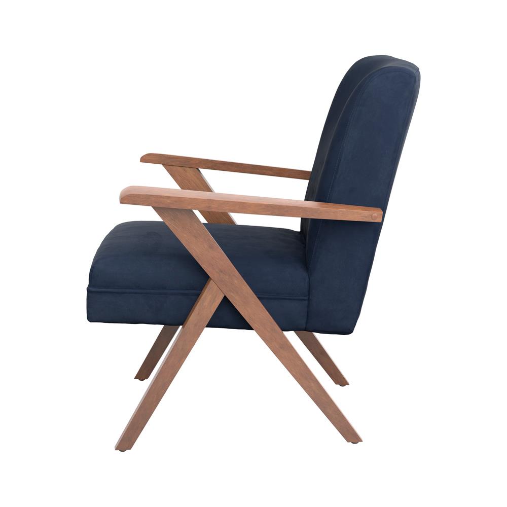 Cheryl Wooden Arms Accent Chair Dark Blue and Walnut - 905415 - Luna Furniture