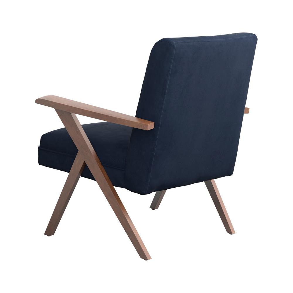 Cheryl Wooden Arms Accent Chair Dark Blue and Walnut - 905415 - Luna Furniture