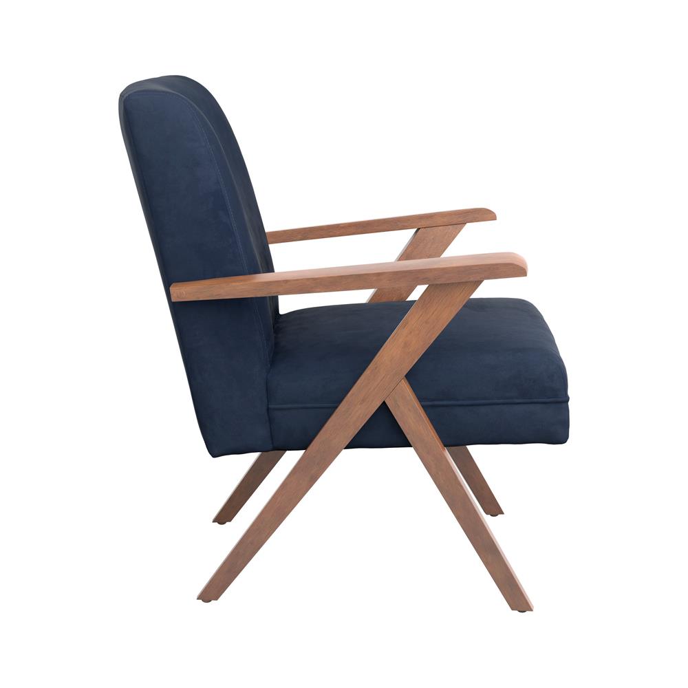 Cheryl Wooden Arms Accent Chair Dark Blue and Walnut - 905415 - Luna Furniture