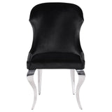 Cheyanne Upholstered Wingback Side Chair with Nailhead Trim Chrome and Black (Set of 2) from Coaster - Luna Furniture