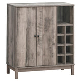 Cheyenne Weathered Acacia 2-Door Wine Cabinet with Stemware Rack from Coaster - Luna Furniture