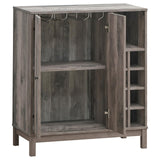 Cheyenne Weathered Acacia 2-Door Wine Cabinet with Stemware Rack from Coaster - Luna Furniture