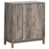 Cheyenne Weathered Acacia 2-Door Wine Cabinet with Stemware Rack from Coaster - Luna Furniture