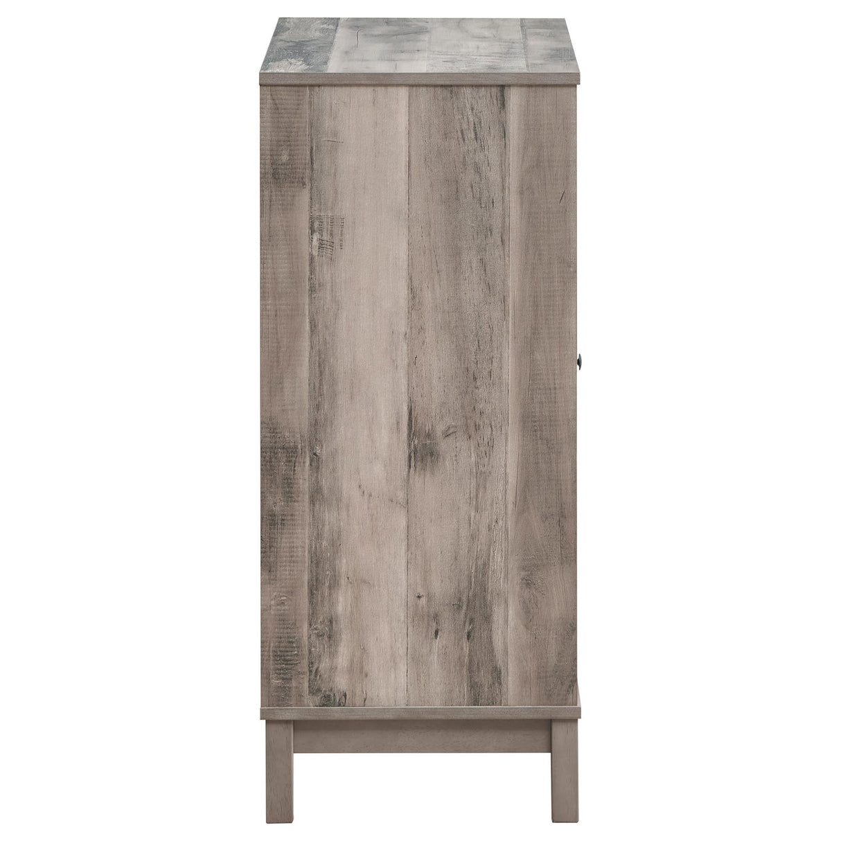 Cheyenne Weathered Acacia 2-Door Wine Cabinet with Stemware Rack from Coaster - Luna Furniture