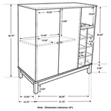 Cheyenne Weathered Acacia 2-Door Wine Cabinet with Stemware Rack from Coaster - Luna Furniture