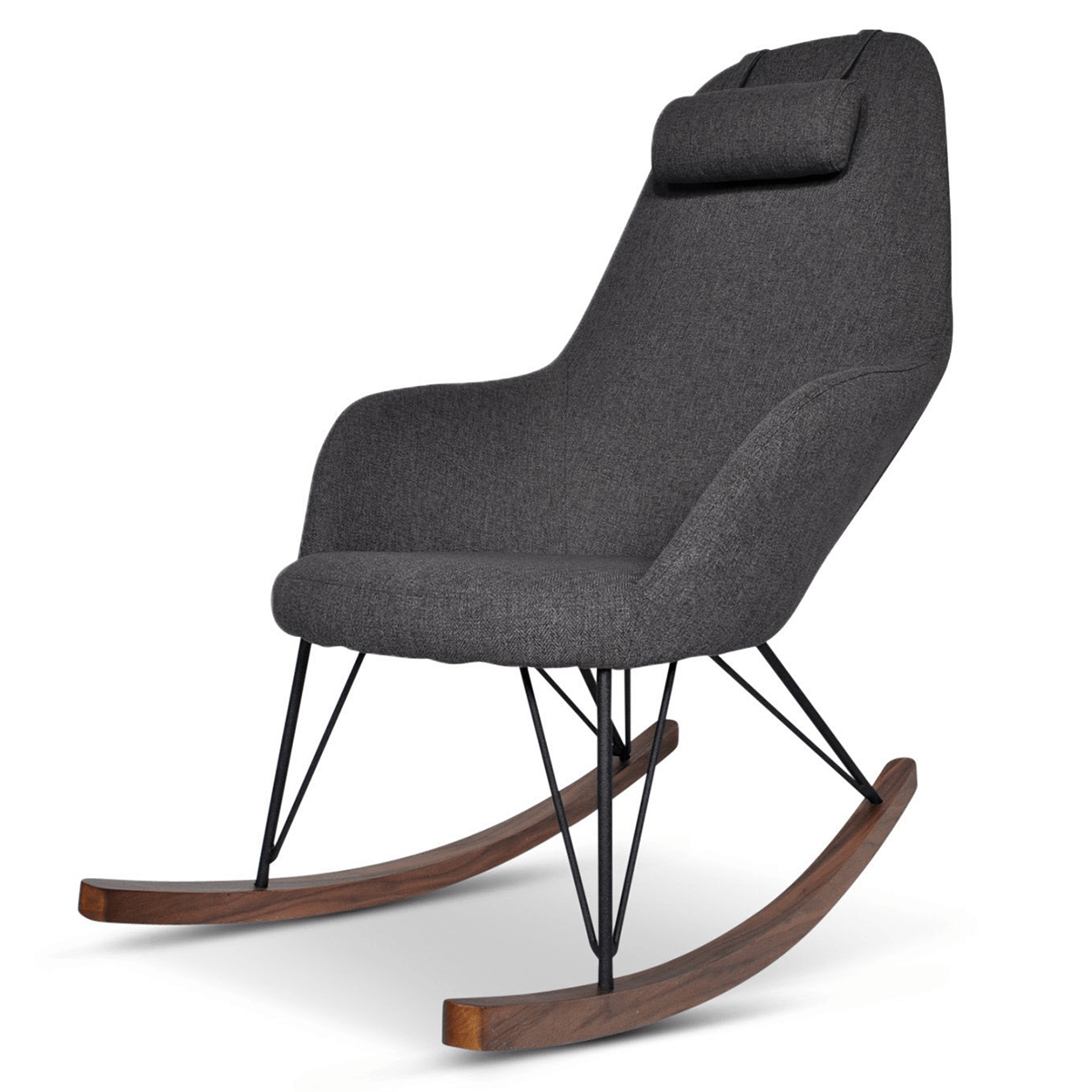 Chloe Mid Century Modern Rocker Livingroom and Bedroom Chair Green Velvet - AFC00084 - Luna Furniture