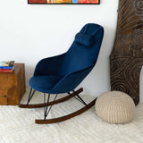 Chloe Mid Century Modern Rocker Livingroom and Bedroom Chair Green Velvet - AFC00084 - Luna Furniture