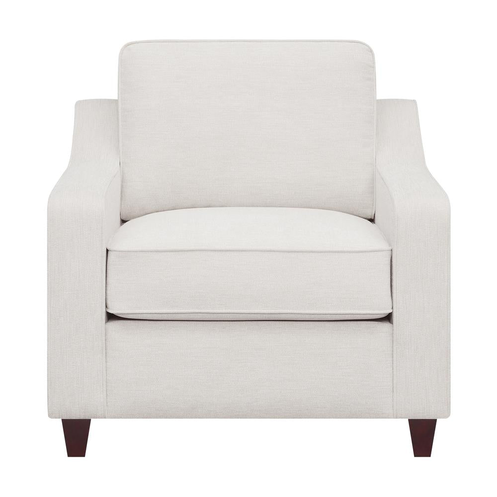 Christine Beige Upholstered Cushion Back Chair from Coaster - Luna Furniture