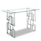 Alexis Chrome Chrome Console Table from Meridian - Luna Furniture