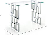 Alexis Chrome Chrome Console Table from Meridian - Luna Furniture