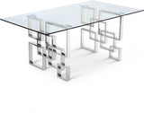 Alexis Chrome Chrome Dining Table from Meridian - Luna Furniture