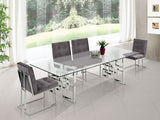 Alexis Chrome Chrome Dining Table from Meridian - Luna Furniture