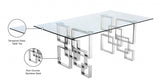 Alexis Chrome Chrome Dining Table from Meridian - Luna Furniture