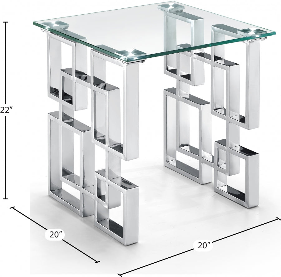 Alexis Chrome Chrome End Table from Meridian - Luna Furniture