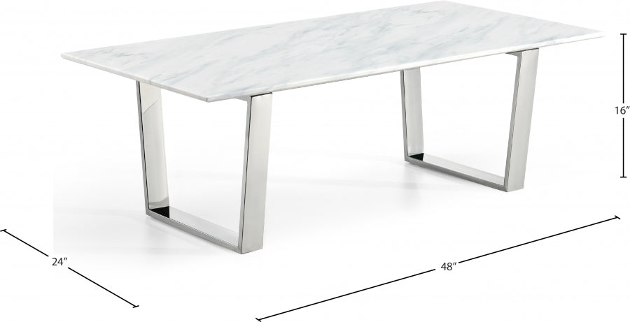 Carlton Chrome Coffee Table from Meridian - Luna Furniture