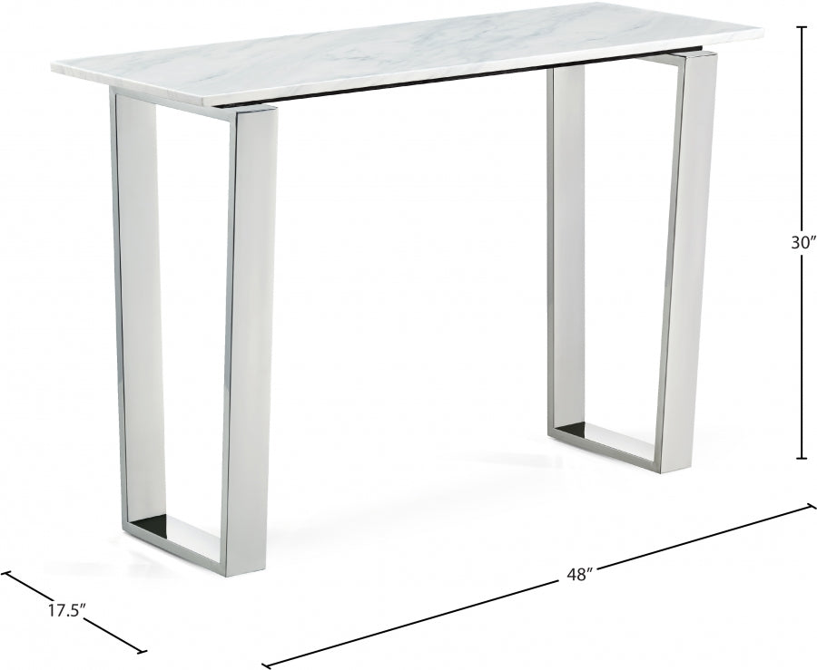 Carlton Chrome Chrome Console Table from Meridian - Luna Furniture