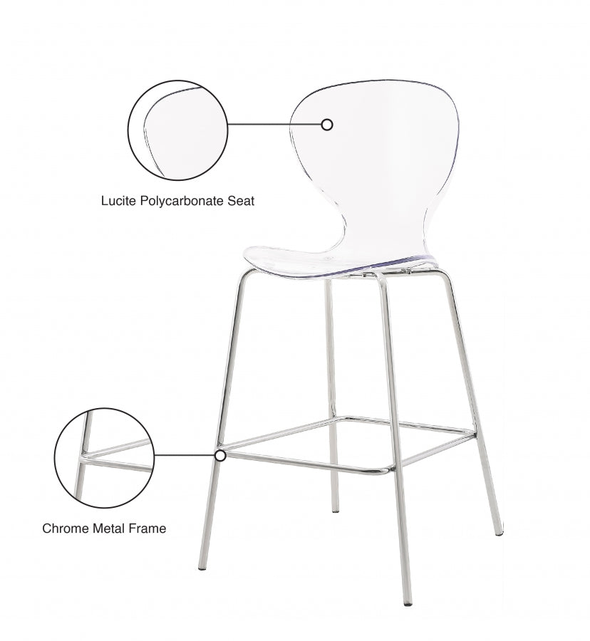 Clarion Chrome Counter Stool, Set of 2 from Meridian - Luna Furniture