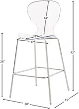 Clarion Chrome Counter Stool, Set of 2 from Meridian - Luna Furniture