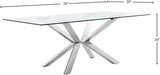 Juno Chrome Chrome Dining Table from Meridian - Luna Furniture