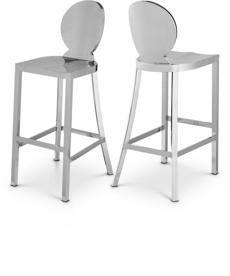 Maddox Chrome Chrome Stainless Steel Bar Stool from Meridian - Luna Furniture