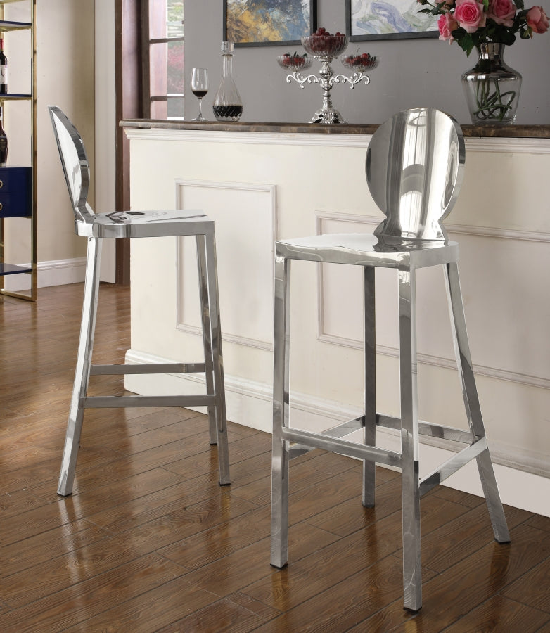 Maddox Chrome Chrome Stainless Steel Bar Stool from Meridian - Luna Furniture