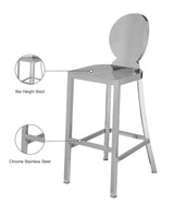 Maddox Chrome Chrome Stainless Steel Bar Stool from Meridian - Luna Furniture