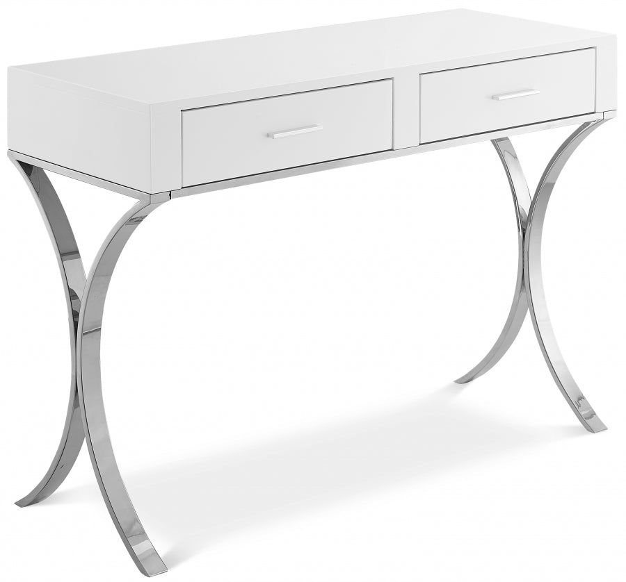 Monroe Chrome Vanity | Desk | Console Table from Meridian - Luna Furniture