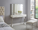 Monroe Chrome Vanity | Desk | Console Table from Meridian - Luna Furniture