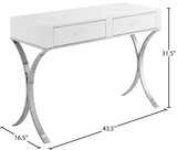 Monroe Chrome Vanity | Desk | Console Table from Meridian - Luna Furniture