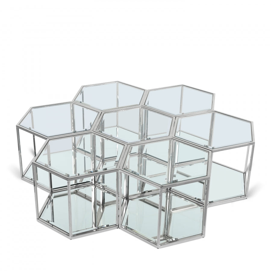 Sei Chrome Modular 7-Piece Coffee Table from Meridian - Luna Furniture