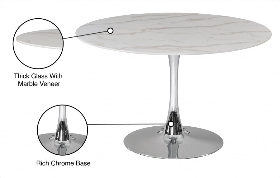 Tulip Chrome 48" Dining Table from Meridian - Luna Furniture