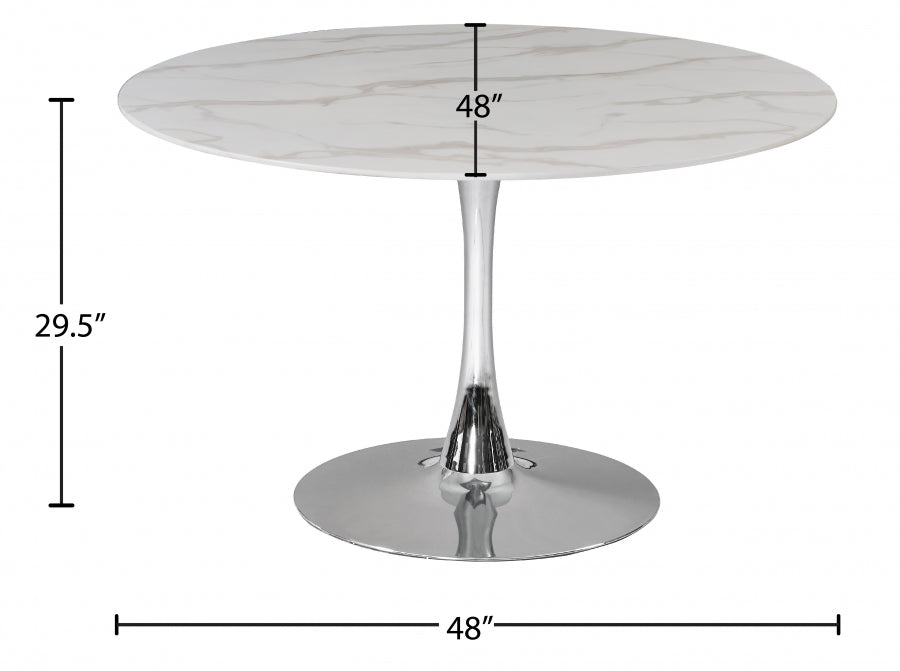 Tulip Chrome 48" Dining Table from Meridian - Luna Furniture