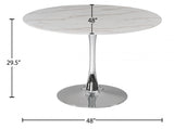 Tulip Chrome 48" Dining Table from Meridian - Luna Furniture