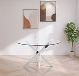 Xander Chrome Round 48" Dining Table from Meridian - Luna Furniture