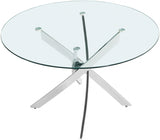 Xander Chrome Round 48" Dining Table from Meridian - Luna Furniture