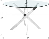 Xander Chrome Round 48" Dining Table from Meridian - Luna Furniture