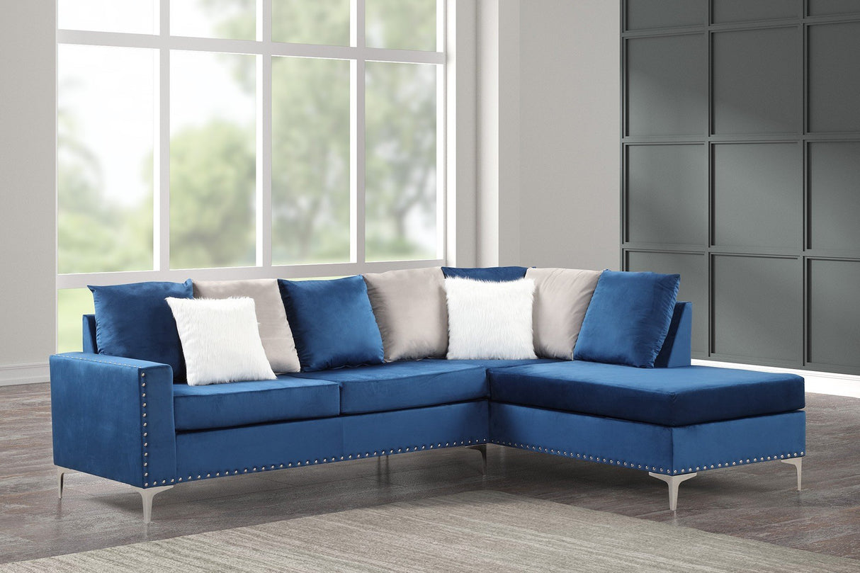 Cindy2 - Blue Reversible Sectional - Cindy2 Blue - Luna Furniture