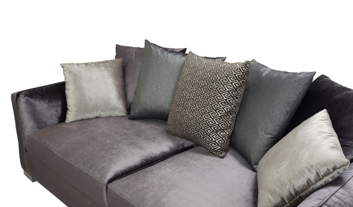 Clara Gray Velvet Sofa & Loveseat - CLARAGRAY-SL - Luna Furniture